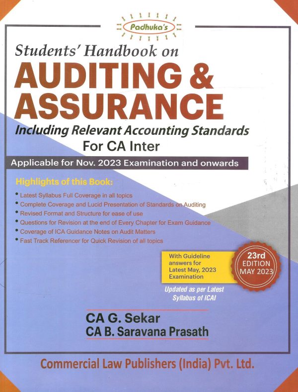 Students Handbook on Auditing and Assurance - CA Inter Online Sale