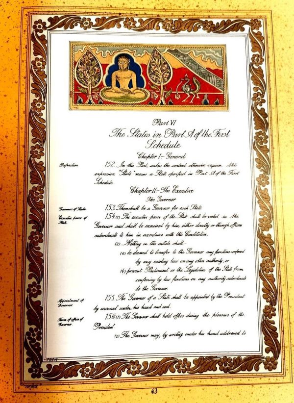 Constitution of India (Calligraphic and Illuminated Copy) [Hardcover] - A4 size Online Hot Sale