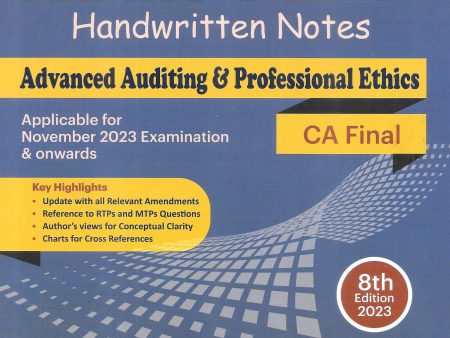 Audit Saar Handwritten Notes Advanced Auditing & Professional Ethics - CA Final Discount