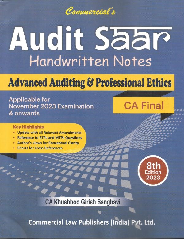 Audit Saar Handwritten Notes Advanced Auditing & Professional Ethics - CA Final Discount